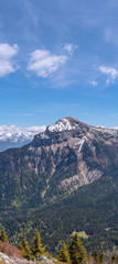 French landscape - Chartreuse. Panoramic view over the peaks of Chartreuse and the french Alps.
