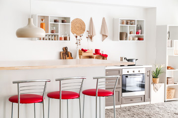 Stylish interior of modern kitchen