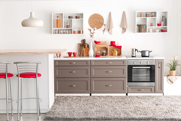 Stylish interior of modern kitchen