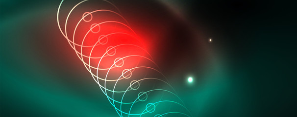 Shiny glowing design background, neon style lines, technology concept, vector