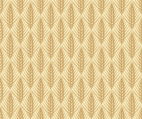 Cereal ears vector seamless pattern