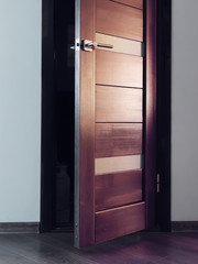 interior wood doors with a metal handle