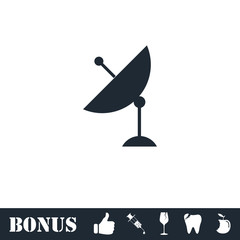 Satellite TV icon flat