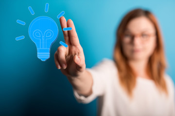 Bright idea in hand concept design art.