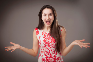 Everything is bad. Young beautiful woman showing gestire as symbol of frustration, depression,...