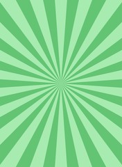 Sunlight retro vertical background. Green color burst background. Fantasy Vector illustration.