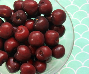 Red fruits cherry cherries at summer