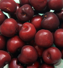 Fototapeta na wymiar Red fruits cherry cherries at summer