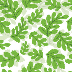 Fototapeta premium Vector green botanical leaf seamless pattern