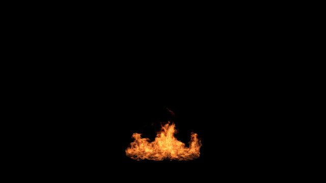 Fire element with alpha channel, Burning Ground High Angle Ignition and Dissipation 01