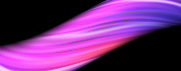 Modern rainbow liquid color flow colorful poster. Wave Liquid shape in black color background. Abstract composition