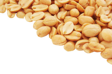 Peeled peanuts isolated on white