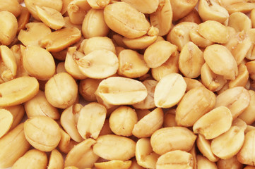 Roasted peanuts close up