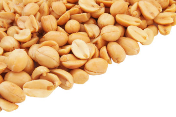 Peeled peanuts isolated on white