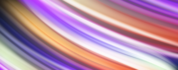 Fluid liquid color wave lines, glowing colorful light effect, abstract composition template. Geometric technology abstract pattern. Movement concept