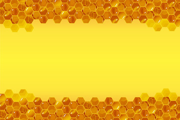 Honeycomb horizontal on a yellow background.