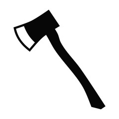 Vector high quality flat style silhouette icon of an axe - classic bicolored lumberjack ax style model 