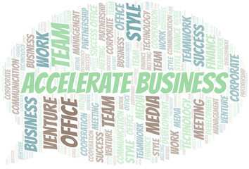 Fototapeta premium Accelerate Business word cloud. Collage made with text only.