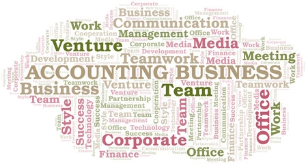 Accounting Business word cloud. Collage made with text only.