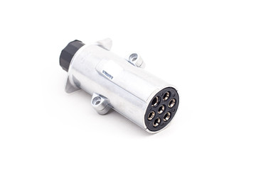 7 pin trailer plug for car or truck on isolated white background