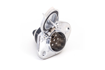 7 pin trailer socket for car or truck on isolated white background