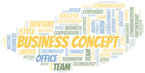 Fototapeta premium Business Concept word cloud. Collage made with text only.
