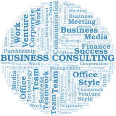 Obraz premium Business Consulting word cloud. Collage made with text only.