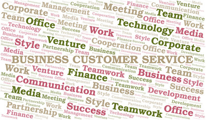 Fototapeta premium Business Customer Service word cloud. Collage made with text only.