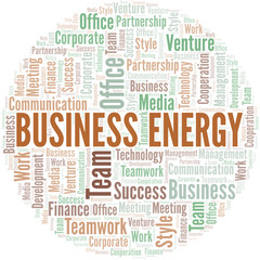 Obraz premium Business Energy word cloud. Collage made with text only.