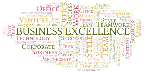 Fototapeta premium Business Excellence word cloud. Collage made with text only.