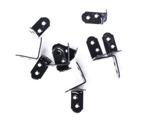 Group of  black metallic angle fixators