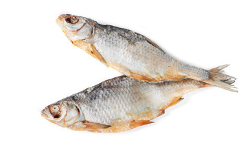 Dried vobla fish isolated