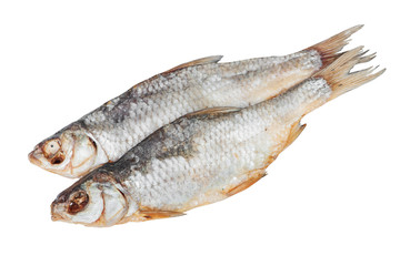 Dried vobla fish isolated