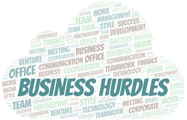 Obraz premium Business Hurdles word cloud. Collage made with text only.