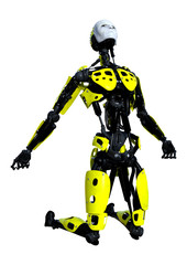 Fototapeta premium 3D Rendering Male Robot on White