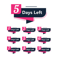 promotional banner with number of days left sign vector illustration