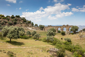 Fototapeta na wymiar Views from the ancient city of Alinda. Aydin