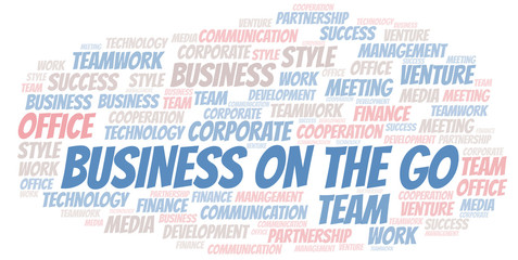 Obraz premium Business On The Go word cloud. Collage made with text only.