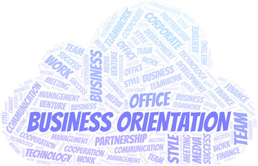 Obraz premium Business Orientation word cloud. Collage made with text only.