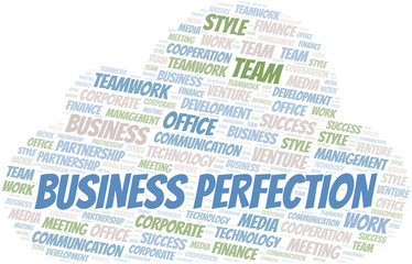 Obraz premium Business Perfection word cloud. Collage made with text only.