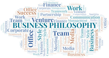 Obraz premium Business Philosophy word cloud. Collage made with text only.