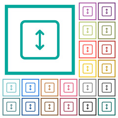 Adjust object height flat color icons with quadrant frames