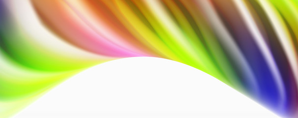 Modern techno Fluid color flow on white colorful poste. Art for your design