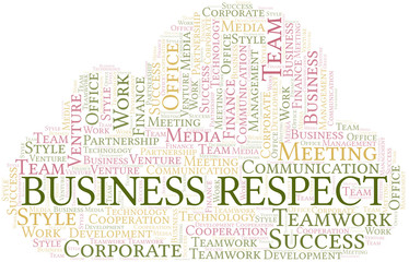 Obraz premium Business Respect word cloud. Collage made with text only.