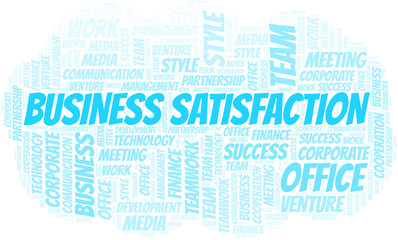 Obraz premium Business Satisfaction word cloud. Collage made with text only.