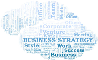 Fototapeta na wymiar Business Strategy word cloud. Collage made with text only.