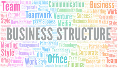 Fototapeta premium Business Structure word cloud. Collage made with text only.