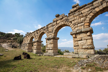 Fototapeta na wymiar Views from the ancient city of Alinda. Aydin