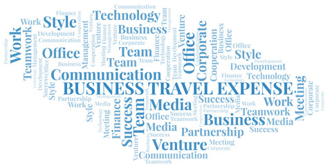 Obraz premium Business Travel Expense word cloud. Collage made with text only.