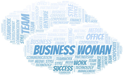 Obraz premium Business Woman word cloud. Collage made with text only.